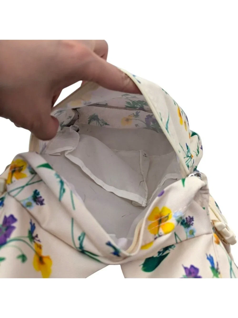 Jansport Main Campus Light Yellow Beige Spring Floral Backpack Schoolbag